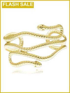 RechicGu Snake Arm Cuff Bracelet Open Bangle Adjustable Women Jewelry